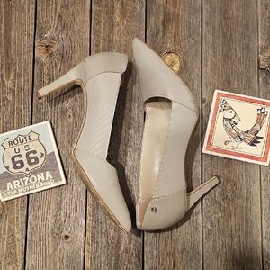 Calvin Klein Gray High Heel Pumps with Pointed Toe